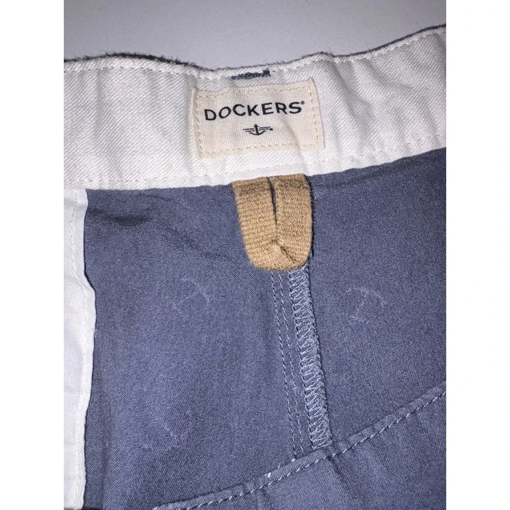 Dockers Mens Anchor Print Flat Front Shorts Navy Blue Size‎ 36